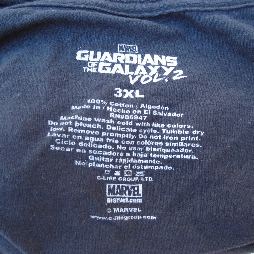 Guardians Of The Galaxy Vol. 2 Short Sleeve Crew neck Shirt Black Size 3XL comfy